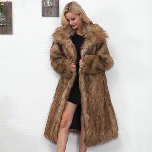 Faux Fur coat available in brown